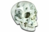 Realistic, Polished Tree Agate Skull #378618-2